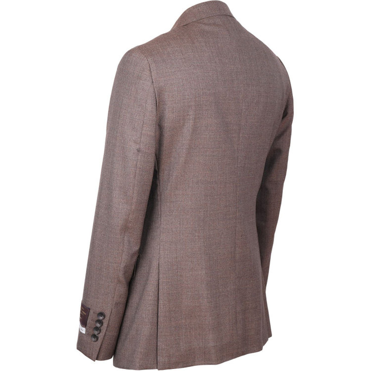 スーツセレクト 【発送在庫あり】【CLASSICO TAPERED】【春夏】2釦シングルスーツ 1タック/ブラウン/CANONICO 1663 fabric made in italy ブラウン系(茶)