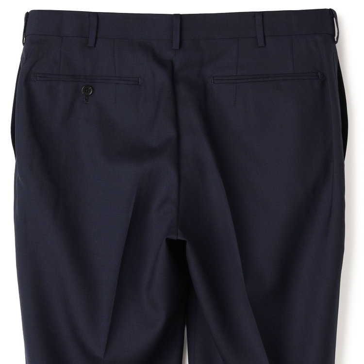 シルバーライン 【CLASSICO TAPERED】【春夏】1タックテーパードパンツ/ネイビー×グレンチェック/ウエストムーブ/※裾上げ必要 紺濃色