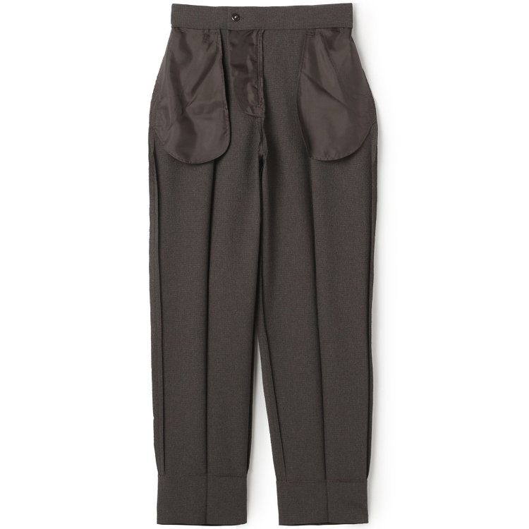 シルバーライン 【RELAX TAPERED 2】【春夏】 1釦パンツスーツ/ブラウン×シアサッカー/ウォッシャブル/※パンツ裾上げ済仕様 茶中間