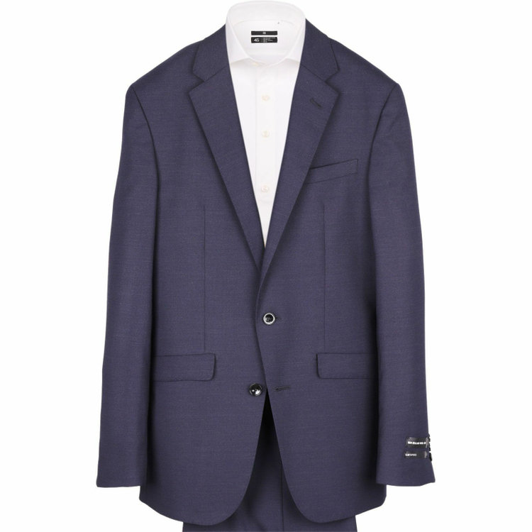 スーツセレクト 【WEB限定/OUTLET】【SLIM TAPERED_2】【秋冬】2釦シングルスーツ 0タック/ネイビー×ソリッド/NEW ZEALAND WOOL MIX/4S ネイビー系(紺)