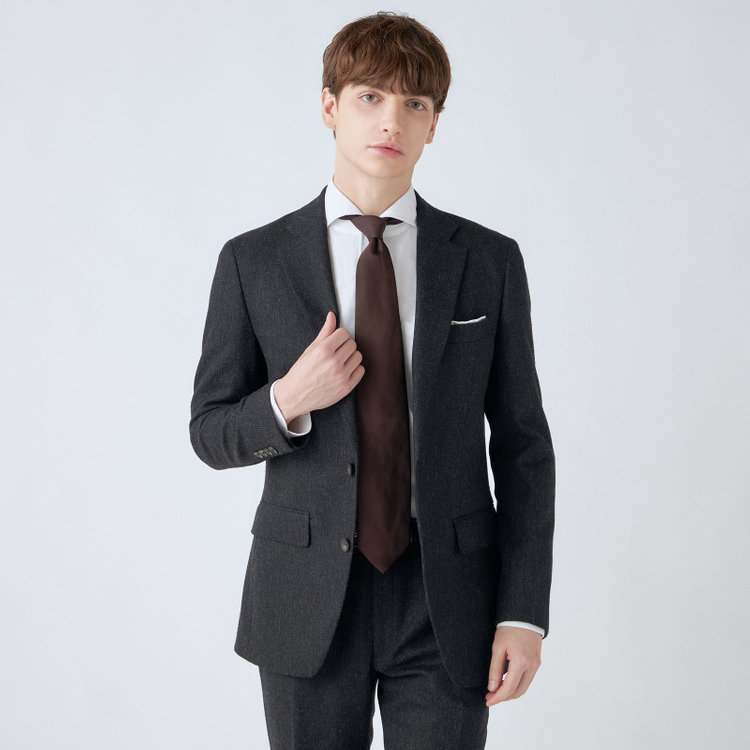 シルバーライン 【CLASSICO TAPERED】【秋冬】2釦シングルスーツ 1タック/グレー/RE:NEWOOL/※裾上げ必要 グレー中間