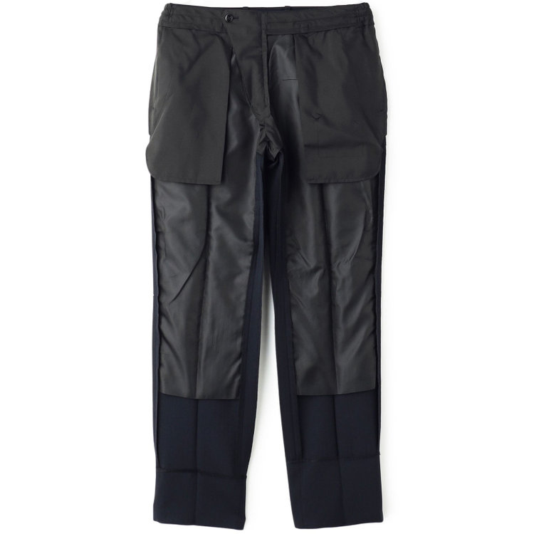 SUIT SELECT　アウトレット 【WEB限定/OUTLET/汚れ・キズ等有】【SLIM TAPERED_2】【年間】2釦シングルテーパードパンツスーツ 0タック/ネイビー×シャドーストライプ/ウエストシャーリング/4S/※パンツ裾上げ済仕様※ステッチほつれ 紺中間