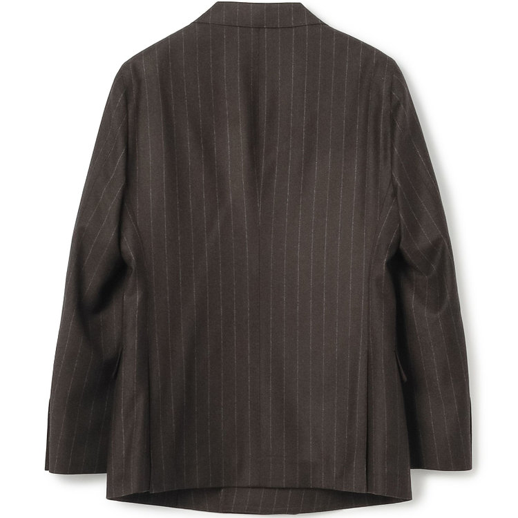 シルバーライン 【発送在庫あり】【CLASSICO TAPERED】【秋冬】6釦2掛けダブルスーツ 2タック/ブラウン×ストライプ/MARZOTTO/※裾上げ必要 茶濃色