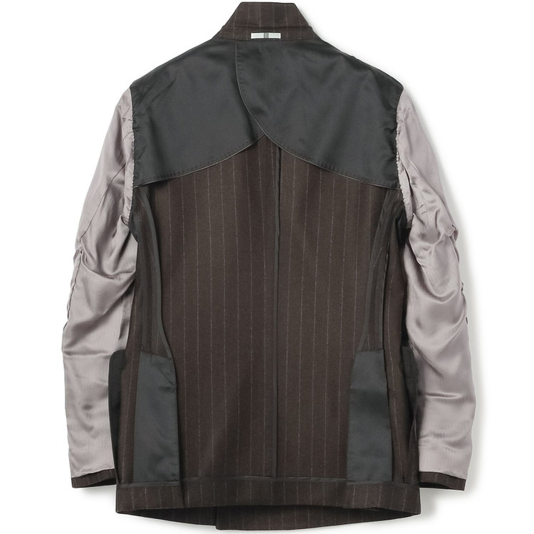 シルバーライン 【発送在庫あり】【CLASSICO TAPERED】【秋冬】6釦2掛けダブルスーツ 2タック/ブラウン×ストライプ/MARZOTTO/※裾上げ必要 茶濃色