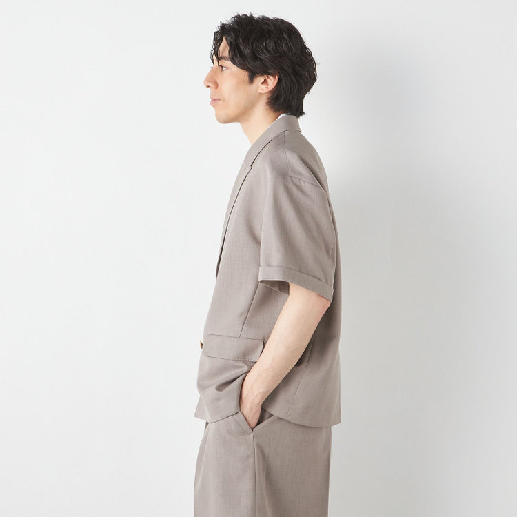 ブラックライン 「TailoredCasual」【春夏】ダブルブレストシャツジャケット/ブラウン その他