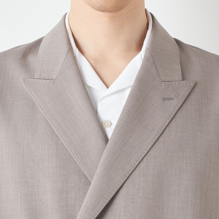 ブラックライン 「TailoredCasual」【春夏】ダブルブレストシャツジャケット/ブラウン その他