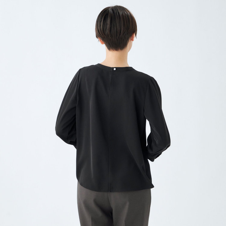 シルバーライン 【SL/7分袖】2WAYパールビジュー付きプルオーバー/ブラック 黒