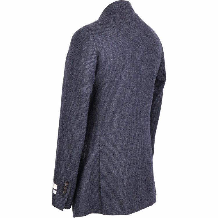 スーツセレクト 【CLASSICO TAPERED】【秋冬】2釦シングルスーツ 1タック/ネイビー×ハウンドトゥース/RE:NEWOOL ネイビー系(紺)