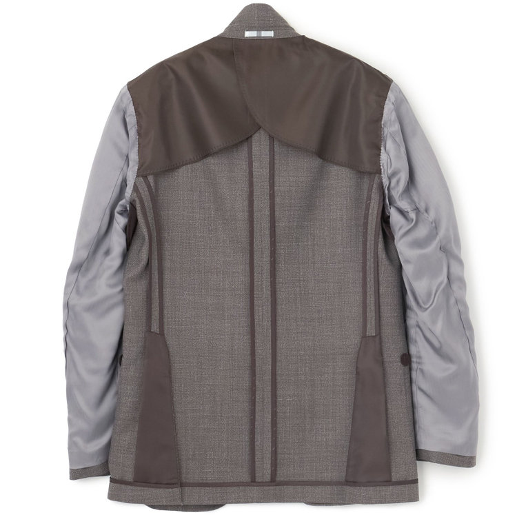 シルバーライン 【発送在庫あり】【CLASSICO TAPERED】【春夏】3釦段返りシングルスーツ 2タック/ブラウン/パッチポケット/ウエストムーブ仕様/MARZOTTO/※パンツ裾直し必要 茶中間