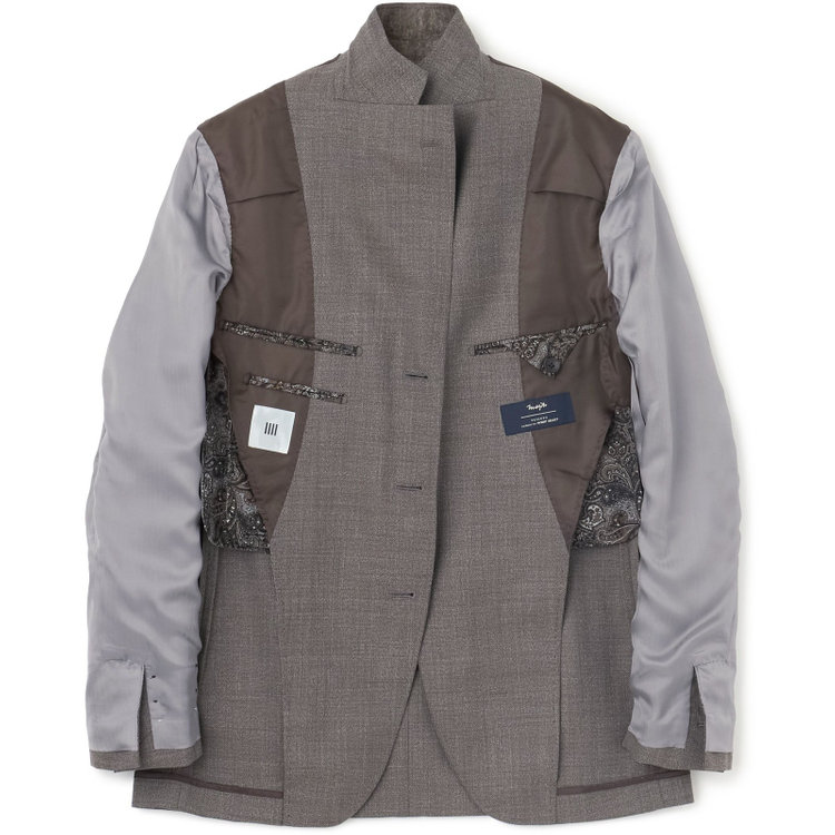 シルバーライン 【発送在庫あり】【CLASSICO TAPERED】【春夏】3釦段返りシングルスーツ 2タック/ブラウン/パッチポケット/ウエストムーブ仕様/MARZOTTO/※パンツ裾直し必要 茶中間