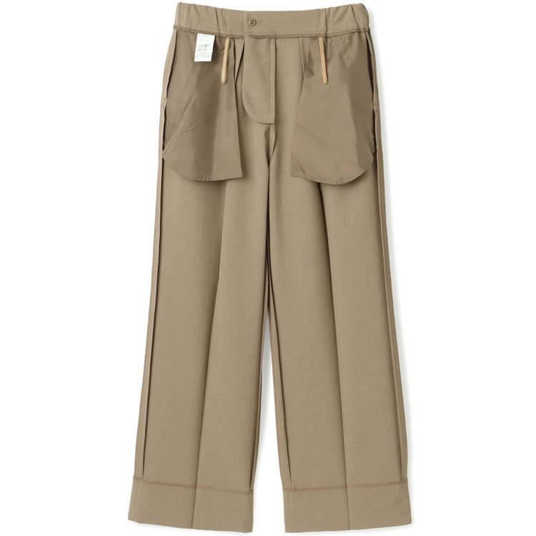 シルバーライン 【RELAX WIDE】【春夏】 2釦1掛けダブルジャケットワイドパンツスーツ/ベージュ/4S SUSTAINABILITY&ECOLOGY FABRIC/※パンツ裾上げ済仕様 グレー淡色
