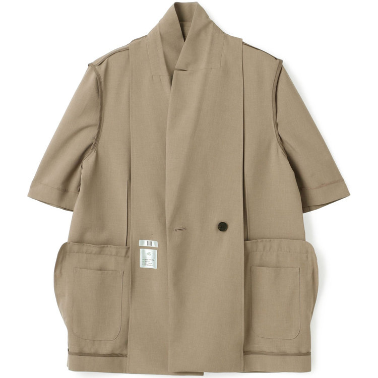シルバーライン 【RELAX WIDE】【春夏】 2釦1掛けダブルジャケットワイドパンツスーツ/ベージュ/4S SUSTAINABILITY&ECOLOGY FABRIC/※パンツ裾上げ済仕様 グレー淡色