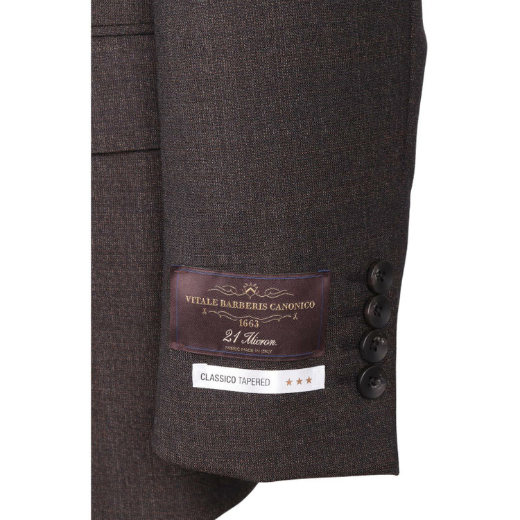 スーツセレクト 【発送在庫あり】【CLASSICO TAPERED】【春夏】2釦シングルスーツ 1タック/ダークブラウン/CANONICO 1663 fabric made in italy ブラウン系(茶)
