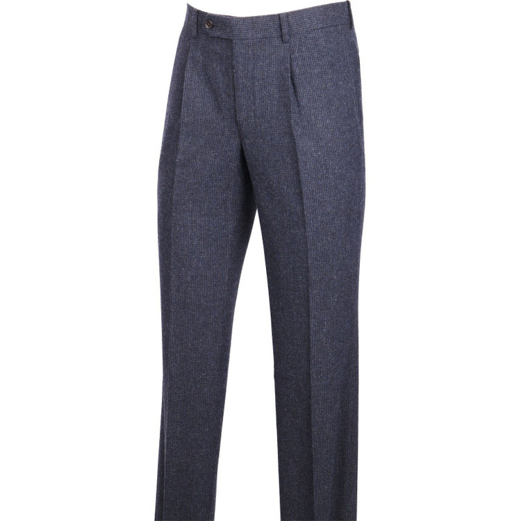 スーツセレクト 【CLASSICO TAPERED】【秋冬】2釦シングルスーツ 1タック/ネイビー×ハウンドトゥース/RE:NEWOOL ネイビー系(紺)