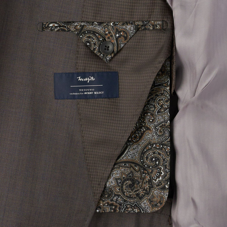 シルバーライン 【CLASSICO TAPERED】【春夏】2釦ピークドラペルスーツ 2タック/ブラウン/MARZOTTO/※裾上げ必要 茶濃色