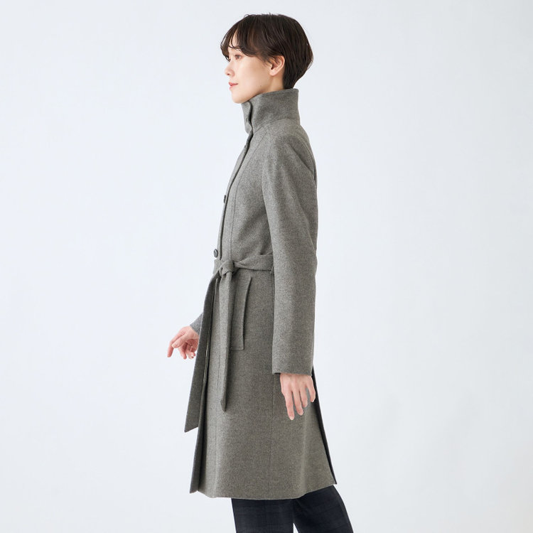 シルバーライン 【SL】ウールスタンドカラーベルテッドコート/グレー グレー中間