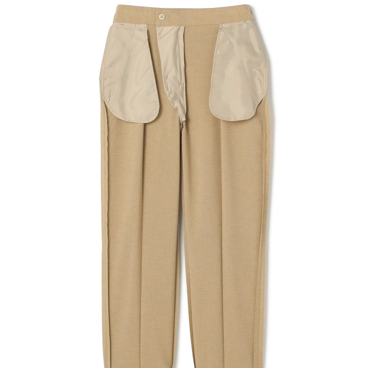 シルバーライン  【SL】【年間】センタープレスパンツ/ライトブラウン/ウォッシャブル/※裾上げ済仕様 茶淡色