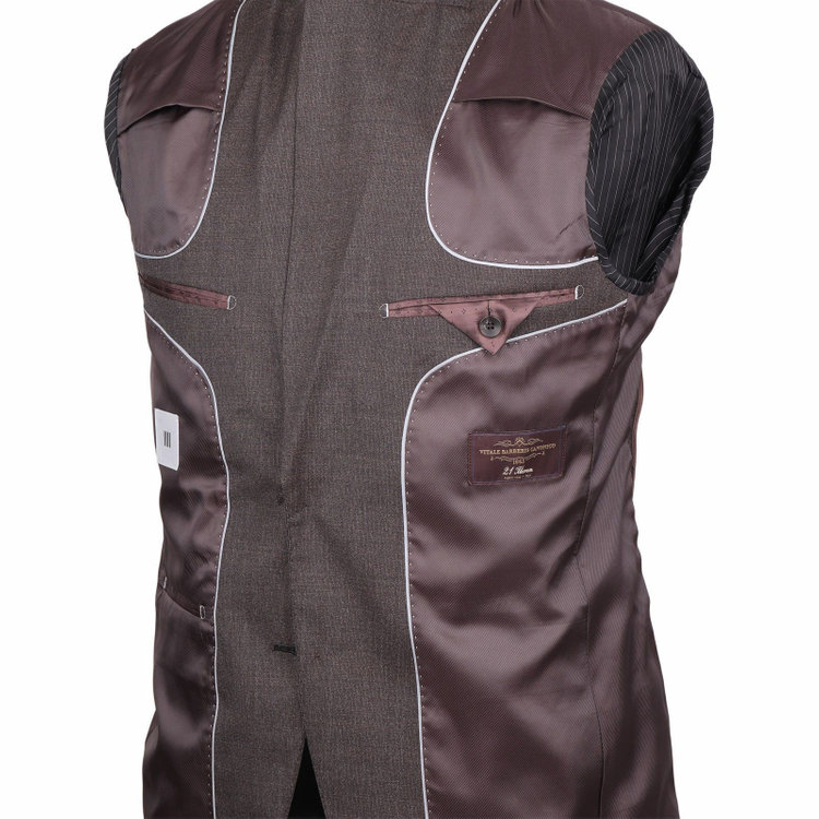 スーツセレクト 【発送在庫あり】【CLASSICO TAPERED】【春夏】2釦シングルスーツ 1タック/ダークブラウン/CANONICO 1663 fabric made in italy ブラウン系(茶)