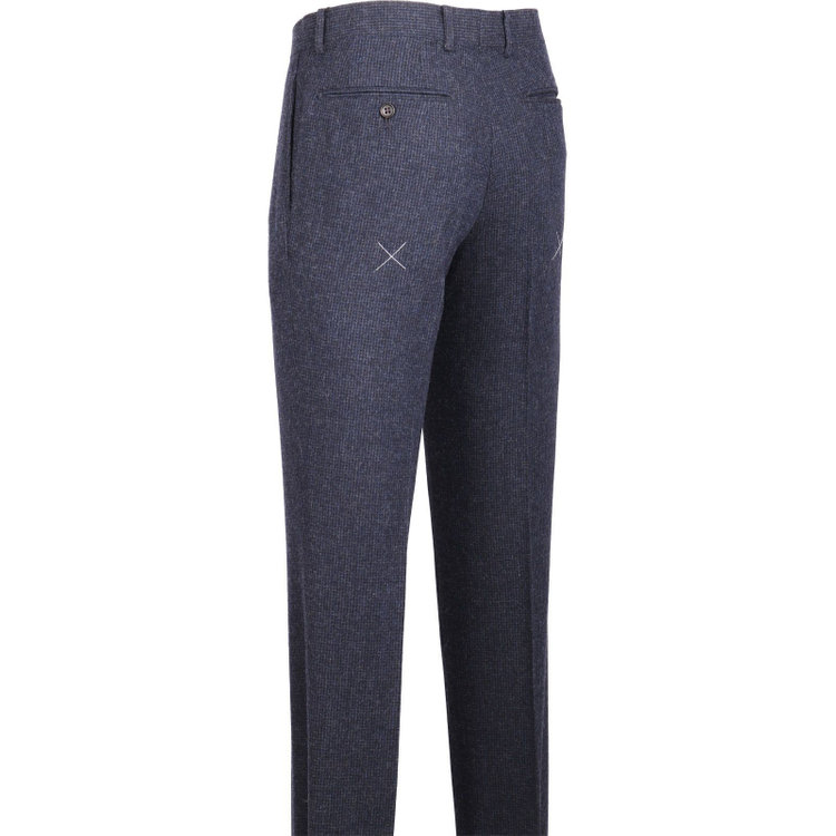 スーツセレクト 【CLASSICO TAPERED】【秋冬】2釦シングルスーツ 1タック/ネイビー×ハウンドトゥース/RE:NEWOOL ネイビー系(紺)