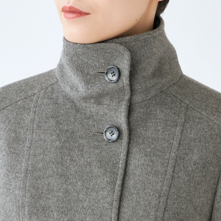 シルバーライン 【SL】ウールスタンドカラーベルテッドコート/グレー グレー中間