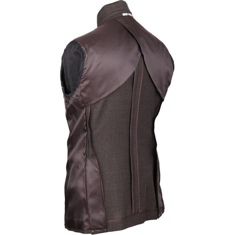 スーツセレクト 【発送在庫あり】【CLASSICO TAPERED】【春夏】2釦シングルスーツ 1タック/ダークブラウン/CANONICO 1663 fabric made in italy ブラウン系(茶)