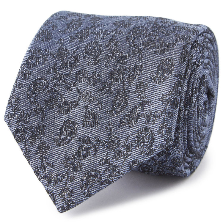 ブラックライン 【BL】シルクコットンペイズリーネクタイ 7.5cm幅/ブルー その他