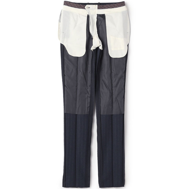 シルバーライン 【発送在庫あり】【CLASSICO TAPERED】【秋冬】2釦シングルスーツ 1タック/ネイビーストライプ/RE:NEWOOL/※裾上げ必要 紺中間