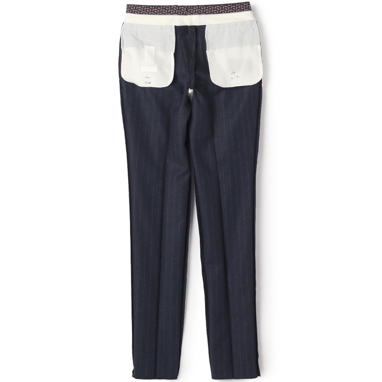 シルバーライン 【発送在庫あり】【CLASSICO TAPERED】【秋冬】2釦シングルスーツ 1タック/ネイビーストライプ/RE:NEWOOL/※裾上げ必要 紺中間