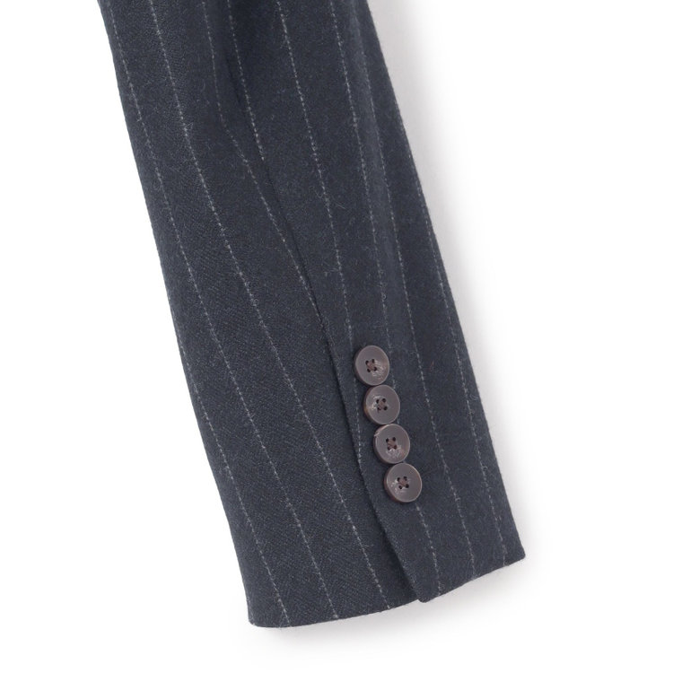 シルバーライン 【発送在庫あり】【CLASSICO TAPERED】【秋冬】2釦シングルスーツ 1タック/ネイビーストライプ/RE:NEWOOL/※裾上げ必要 紺中間
