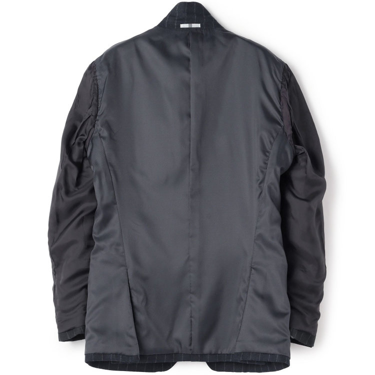 シルバーライン 【発送在庫あり】【CLASSICO TAPERED】【秋冬】2釦シングルスーツ 1タック/ネイビーストライプ/RE:NEWOOL/※裾上げ必要 紺中間