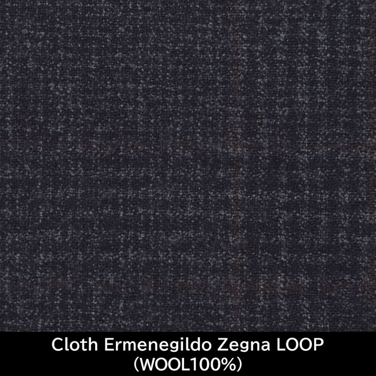 スーツセレクト 【国内縫製】【MEN'S】【パターンオーダー】【CLASSICO TAPERED S】【秋冬】スーツ/ブルー×グレンチェック/Cloth Ermenegildo Zegna LOOP(WOOL100%) ブルー系(青)