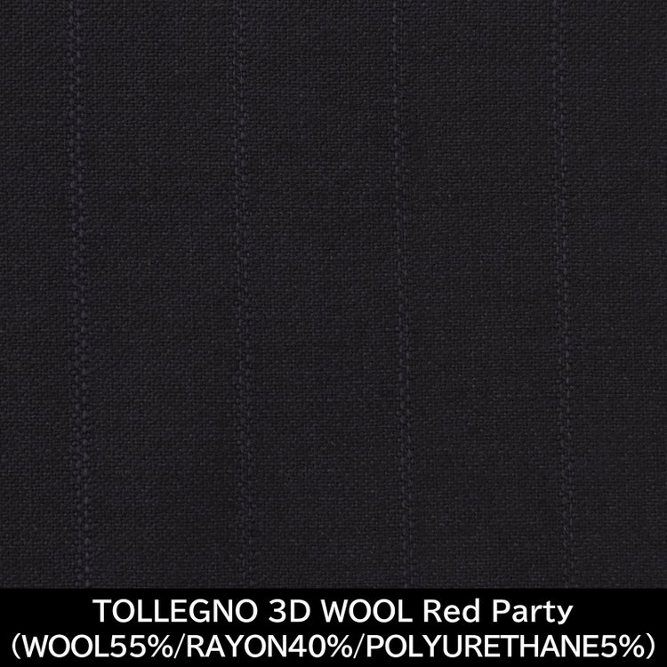スーツセレクト 【国内縫製】【MEN'S】【パターンオーダー】【SLIM TAPERED】【秋冬】スーツ/ネイビー×ストライプ/TOLLEGNO 3D WOOL Red Party(WOOL55% RAYON40% POLYURETHANE5%) ネイビー系(紺)