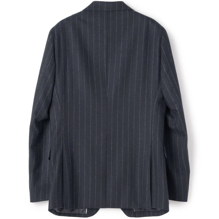 シルバーライン 【発送在庫あり】【CLASSICO TAPERED】【秋冬】2釦シングルスーツ 1タック/ネイビーストライプ/RE:NEWOOL/※裾上げ必要 紺中間