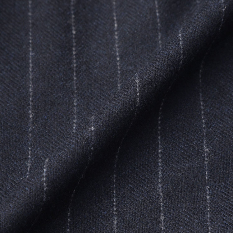 シルバーライン 【発送在庫あり】【CLASSICO TAPERED】【秋冬】2釦シングルスーツ 1タック/ネイビーストライプ/RE:NEWOOL/※裾上げ必要 紺中間