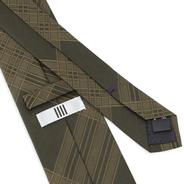 シルバーライン 【SILVER LINE】シルクチェックネクタイ 8.0cm幅/カーキ×ブラウン その他