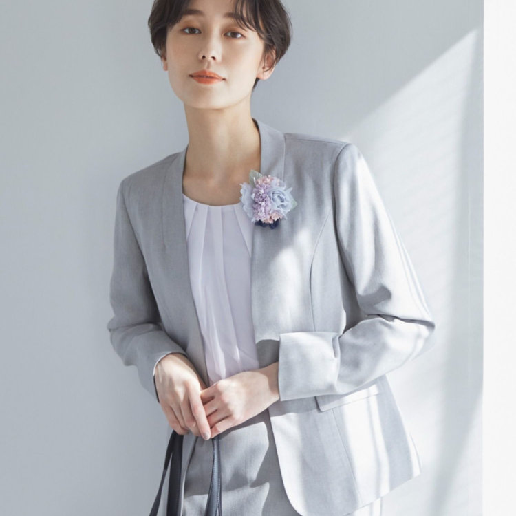 スーツセレクト コサージュ/グレー グレー系(灰)