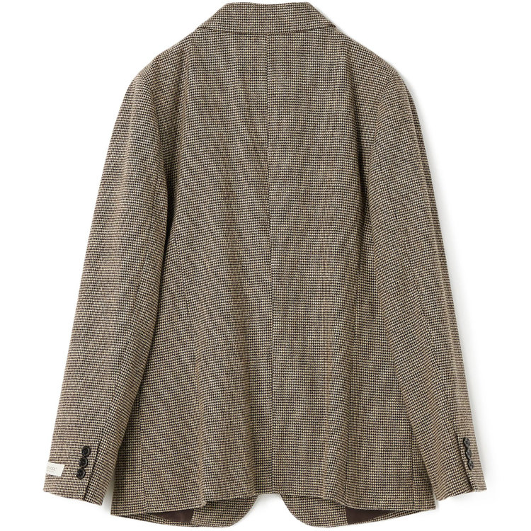 シルバーライン 【RELAX TAPERED】【秋冬】1釦ピークドラペルジャケット/ブラウン×ハウンドトゥース/RE:NEWOOL 茶中間