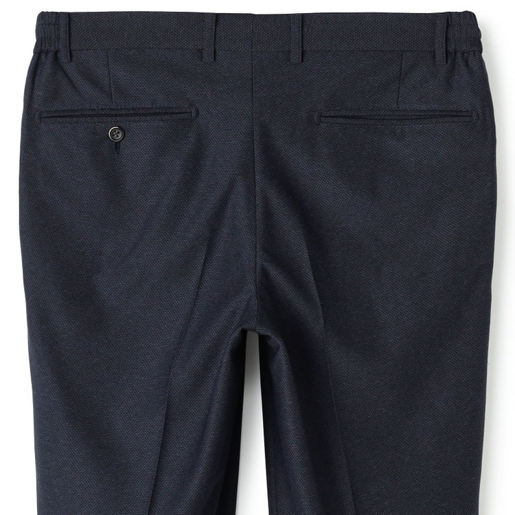 シルバーライン 【CLASSICO TAPERED】【春夏】1タックテーパードパンツ/ネイビー/ウエストシャーリング仕様/4S SUSTAINABILITY&ECOLOGY FABRIC/※裾直し必要 紺濃色