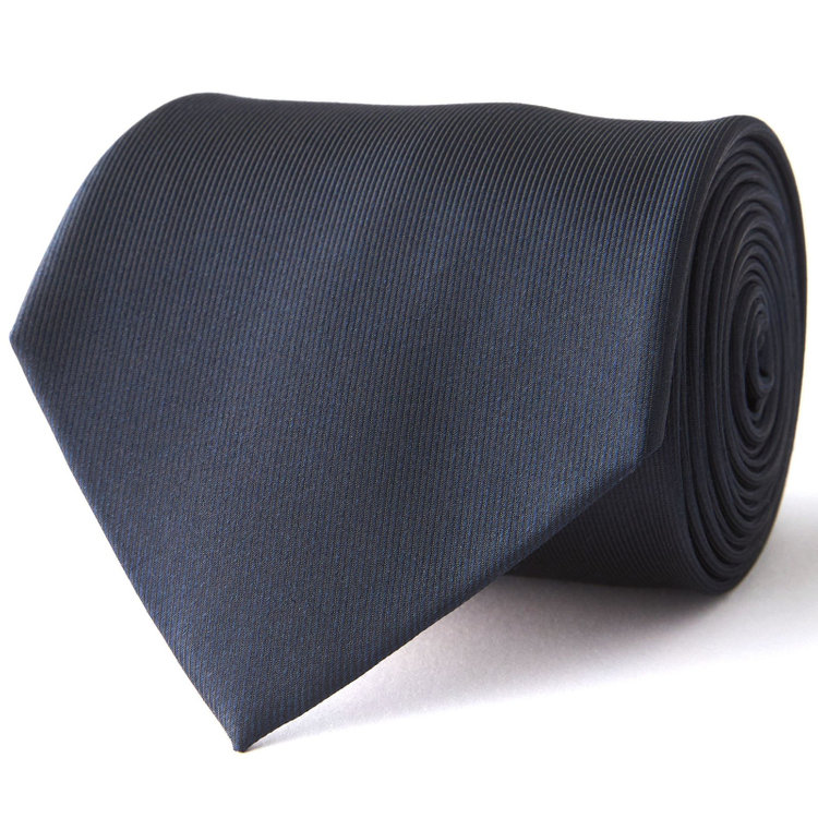 ブラックライン 【BLACK LINE】シルクブレンドソリッドネクタイ 7.5cm幅/ネイビー その他