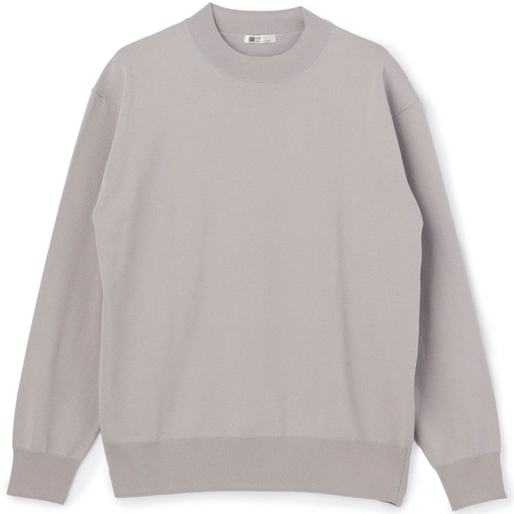 スーツセレクト  【RBC】コットンブレンドモックネックニット/グレー/マシンウォッシャブル/「UVカット」「接触冷感」 グレー淡色