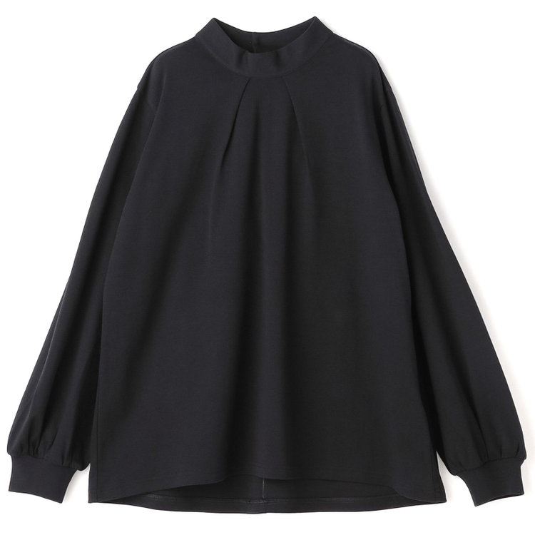 SUIT SELECT　アウトレット 【WEB限定/OUTLET/汚れ・キズ等有】 【SL/長袖】モックネック/バルーン袖/ブラック/「2WAYストレッチ」「ウォッシャブル可能」「汗じみ軽減」 黒