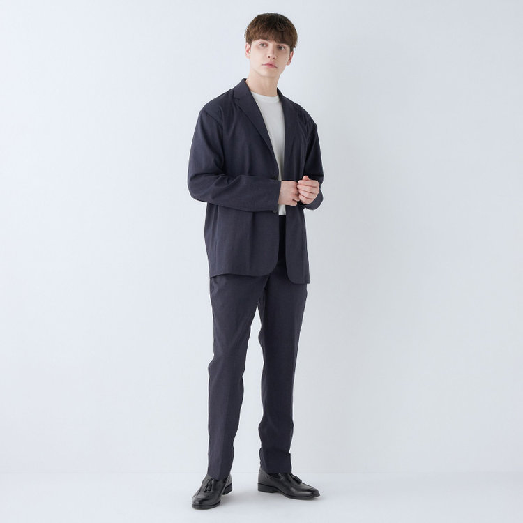 シルバーライン 【RBC】【春夏】オーバーサイズパンツ/ネイビー/ウエストシャーリング/ドローコード/裾上げ済仕様 紺中間