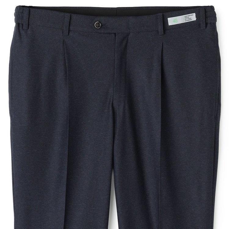 シルバーライン 【CLASSICO TAPERED】【春夏】1タックテーパードパンツ/ネイビー/ウエストシャーリング仕様/4S SUSTAINABILITY&ECOLOGY FABRIC/※裾直し必要 紺濃色