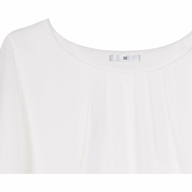 シルバーライン 【WEB限定/OUTLET】【SL/七分袖】前身タックデザインカットソー/ホワイト ホワイト系(白)