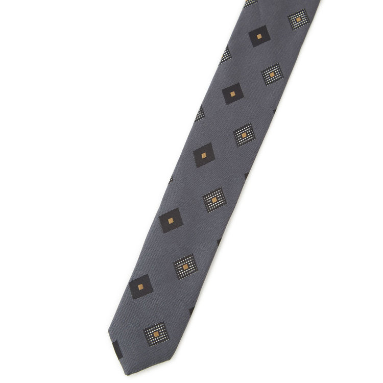 シルバーライン 【SILVER LINE】シルク小紋ネクタイ 8.5cm幅/グレー/Finest fabrics by COMO ITALY その他