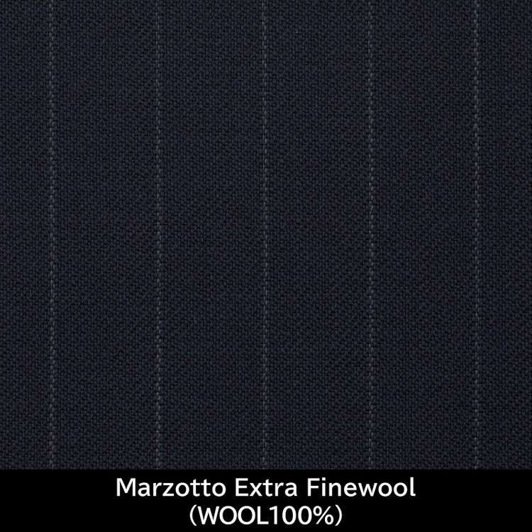 スーツセレクト 【国内縫製】【MEN'S】【パターンオーダー】【SLIM TAPERED】【秋冬】スーツ/ネイビー×ストライプ/Marzotto Extra Finewool (WOOL100% ) ネイビー系(紺)
