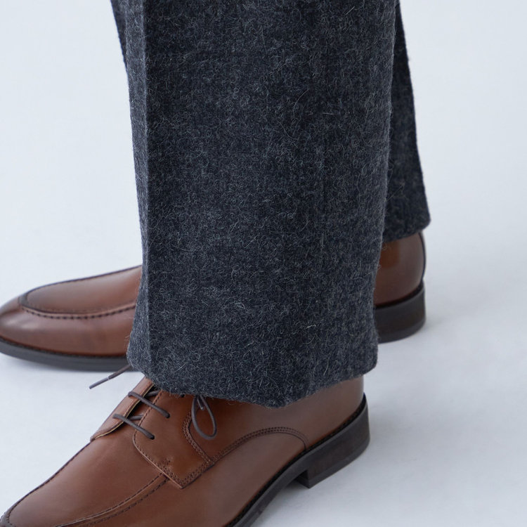 シルバーライン 【発送在庫あり】【Just Loose】【秋冬】ウールブレンドパンツ 2タック/グレー+ツイード/MALLALIEUS 1863 woven in england/※裾上げ必要 グレー濃色