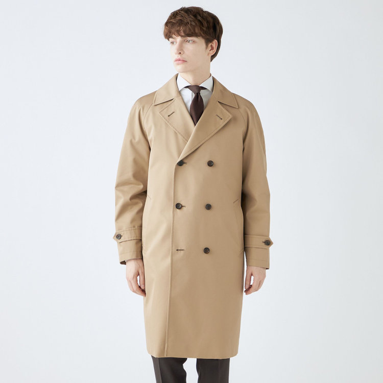 ブラックライン 【発送在庫あり】【SL】コットンブレンド ダブルトレンチベルテッドコート/ベージュ/WATERPROOF ブラウン系(茶)