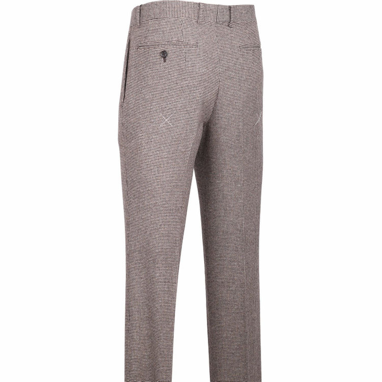 スーツセレクト 【発送在庫あり】【CLASSICO TAPERED】【秋冬】2釦シングルスーツ 1タック/ブラウン×ハウンドトゥース/RE:NEWOOL ブラウン系(茶)