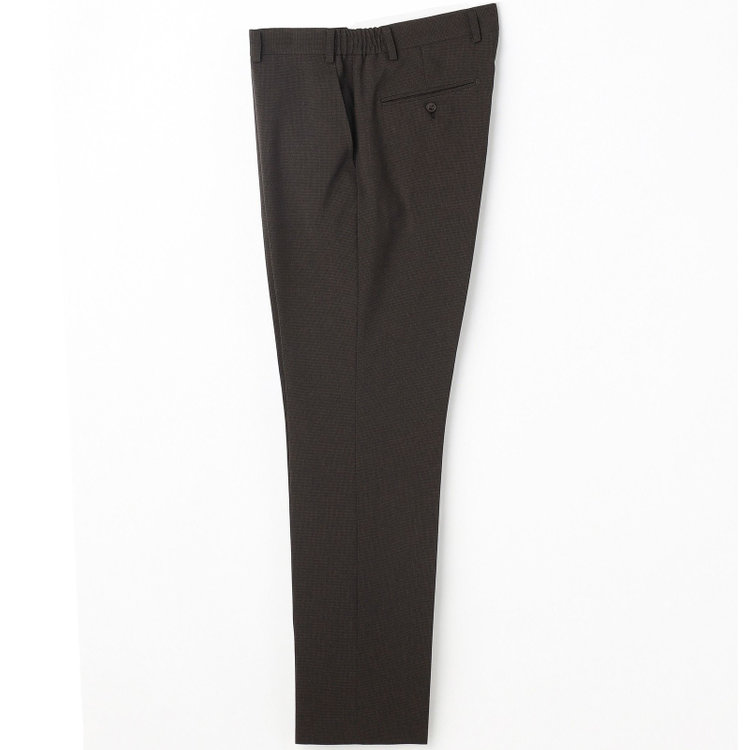 ブラックライン 【SLIM TAPERED_2】【春夏】2釦シングルスーツ 0タック/ブラウン&ブラック×ハウンドトゥース/ウエストシャーリング/4S SUSTAINABILITY&ECOLOGY FABRIC/※パンツ裾上げ済仕様 茶濃色